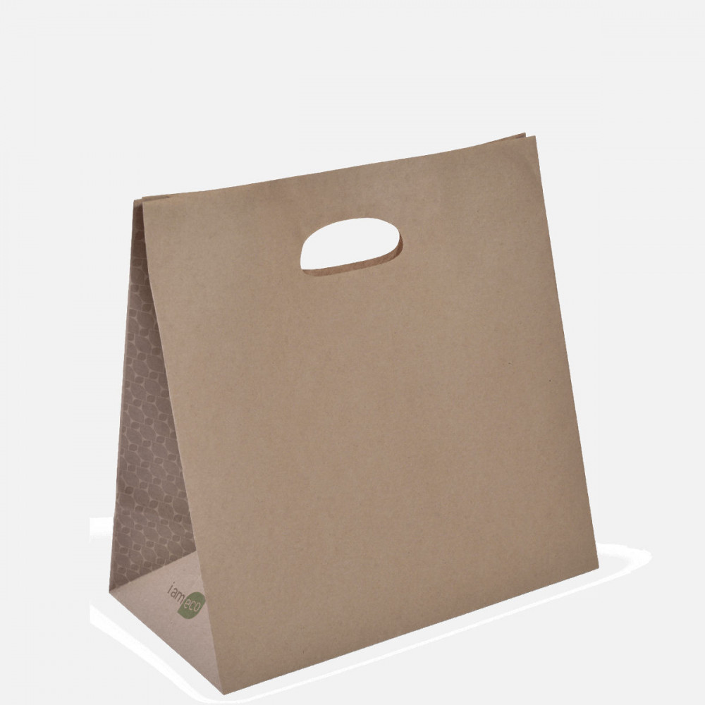 Paper Bag Brown I Am Eco Die Cut handle 280 x 280 x 150mm 25/pack